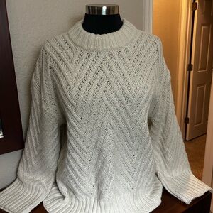 a new day Cream Chevron Crewneck Sweater. Size M. NWTGS